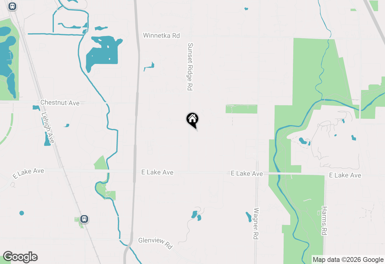 Map of 1619 Sunset Ridge Road, Glenview, IL 60025