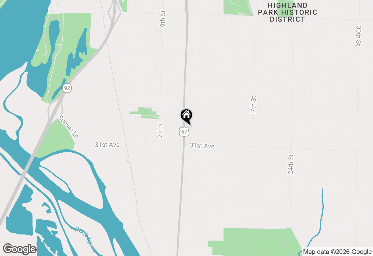 Map of 1104 29th Avenue, Rock Island, IL 61201