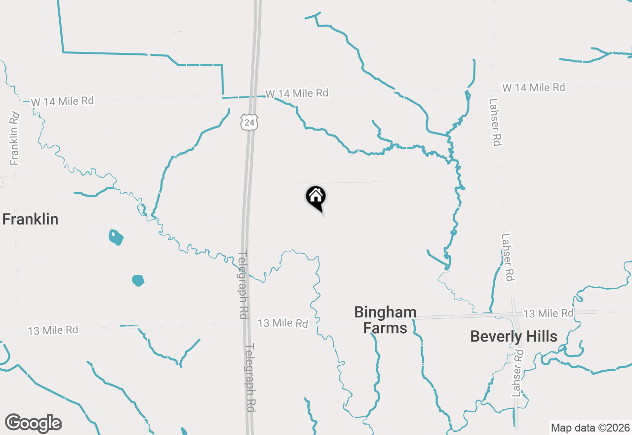 Map of 23658 Shagwood Drive, Bingham Farms, MI 48025