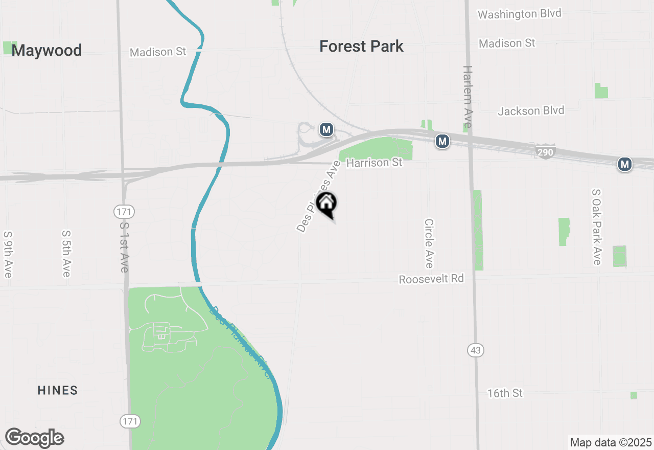 Map of 7704 Harvard Street, Forest Park, IL 60130