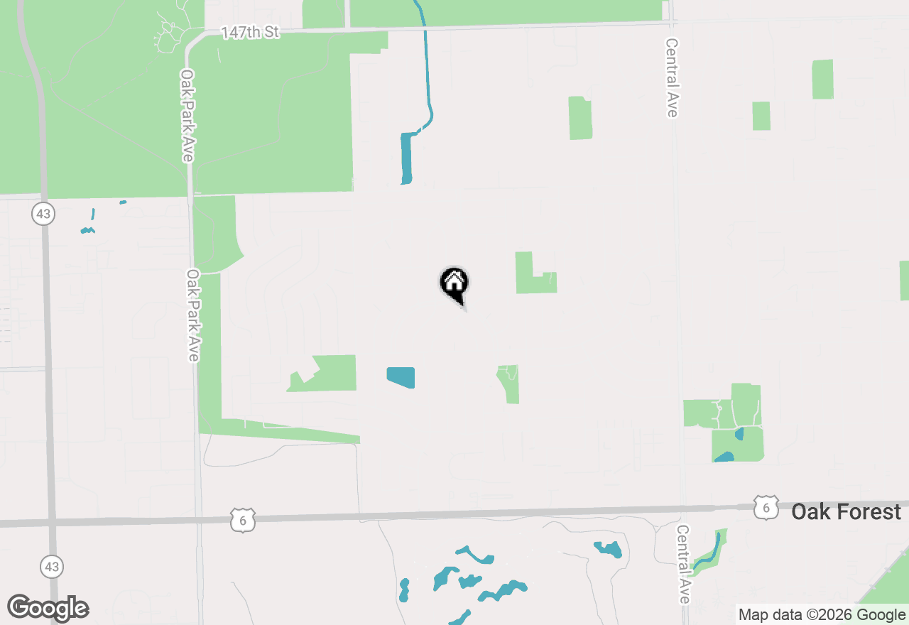 Map of 6114 Rob Roy Drive, Oak Forest, IL 60452