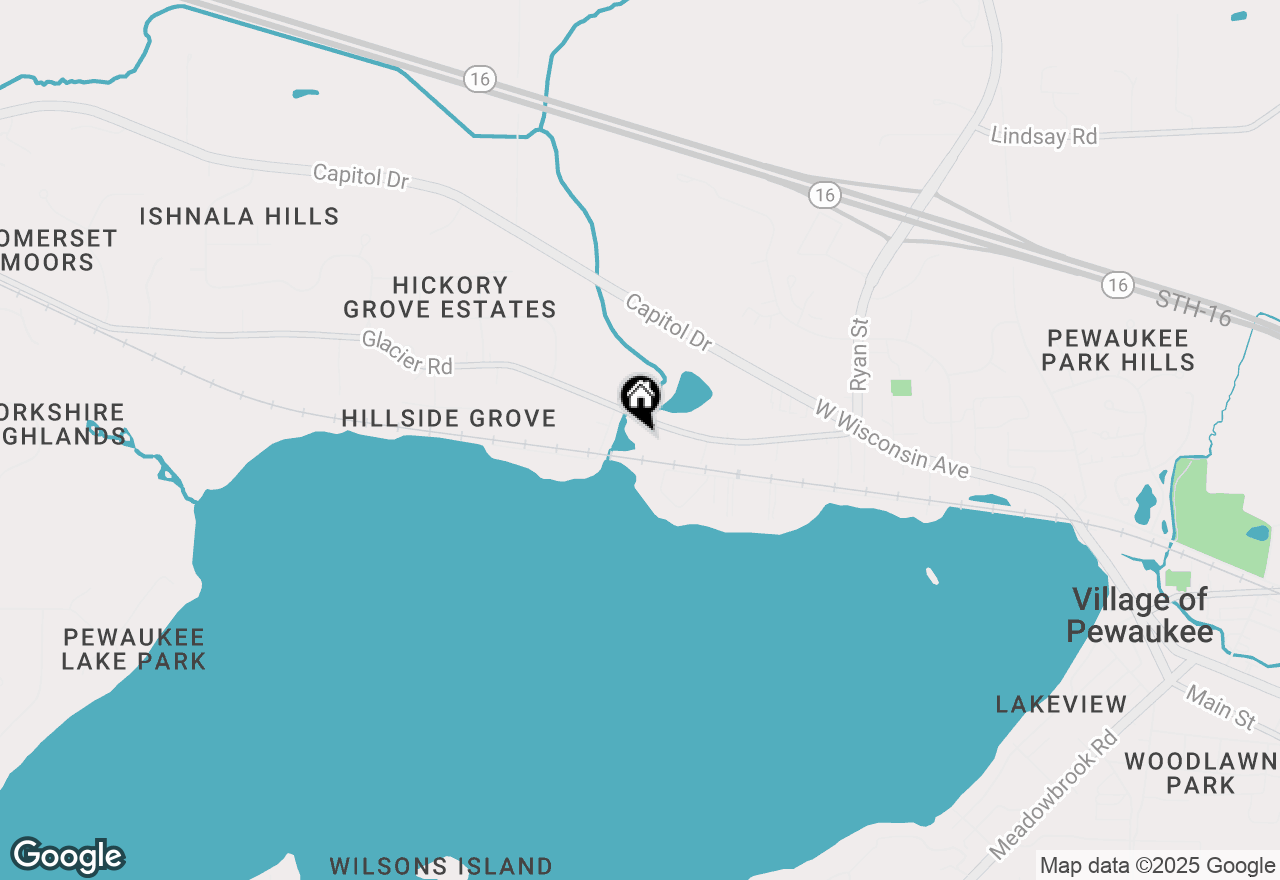 Map of N38W26971 Glacier Rd, Pewaukee, WI 53072