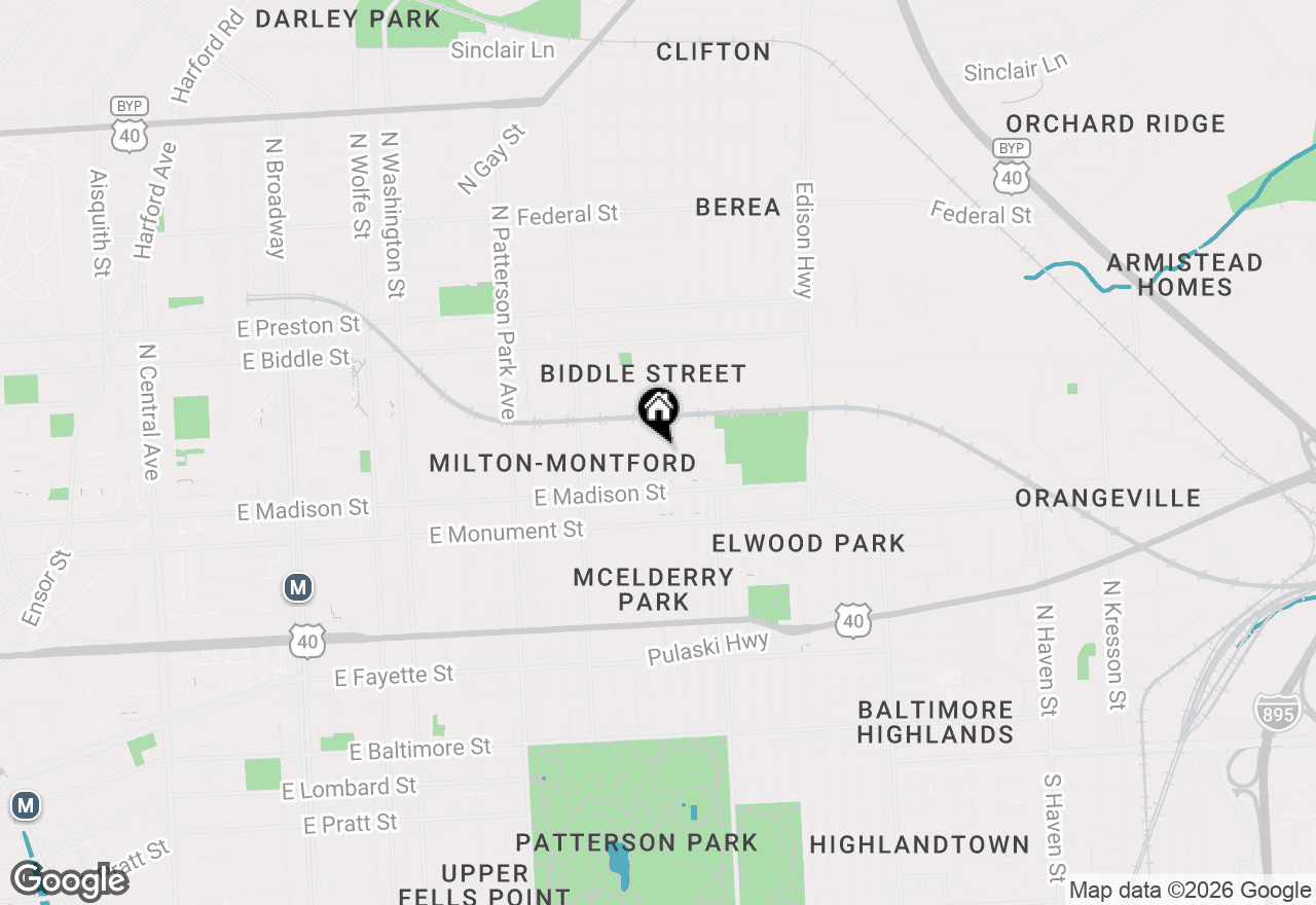 Map of 2712 Ashland Avenue, Baltimore, MD 21205