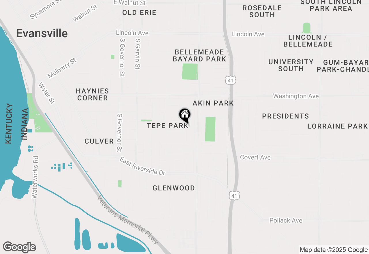 Map of 1300 S Bedford Avenue, Evansville, IN 47713