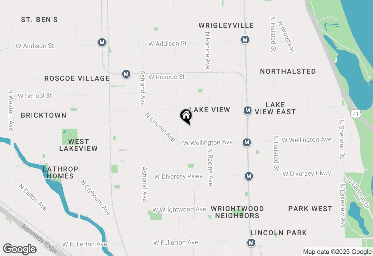 Map of 1325 W Barry Avenue #1F, Chicago, IL 60657