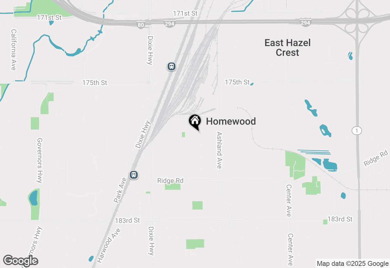 Map of 1725 Cedar Road, Homewood, IL 60430