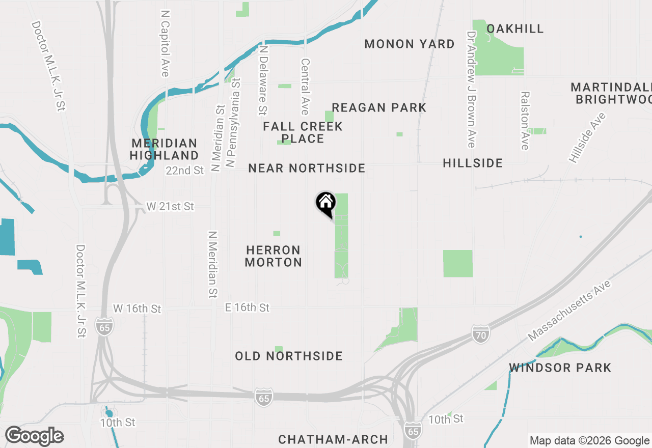Map of 531 E 20th Street, Indianapolis, IN 46202