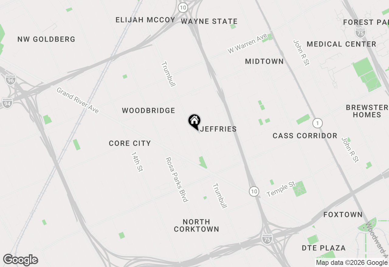 Map of 4130 Trumbull Street #5, Detroit, MI 48208