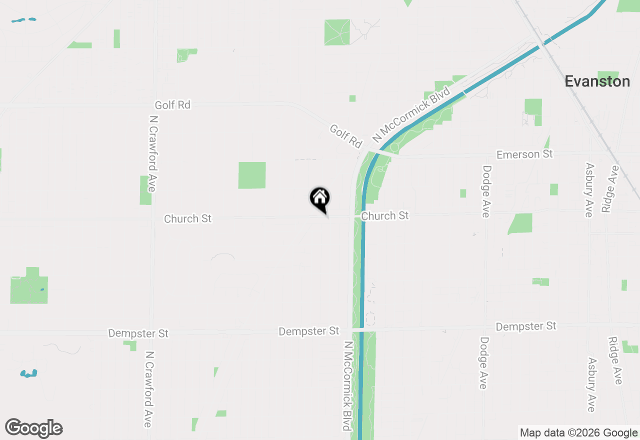 Map of 3363 Church Street, Evanston, IL 60203