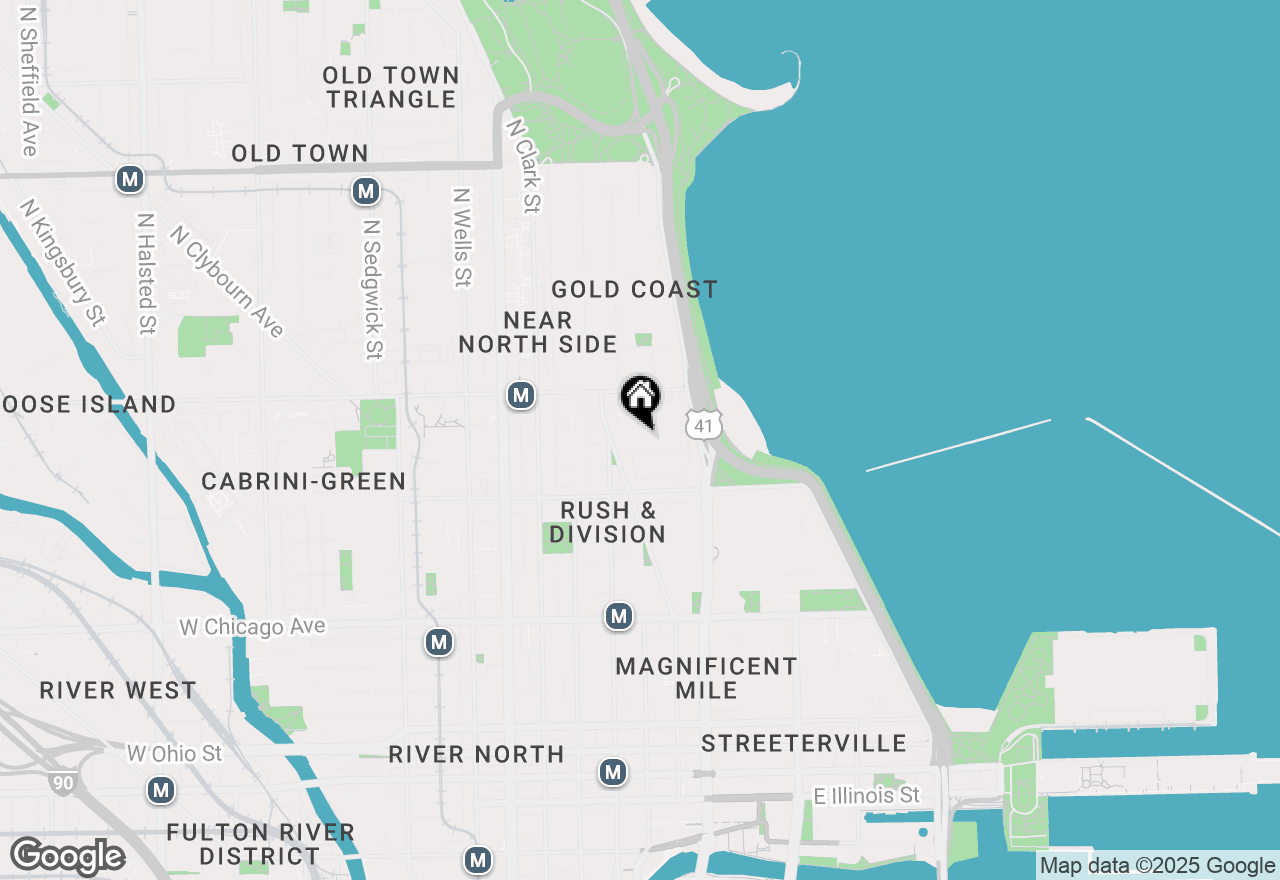 Map of 60 E Cedar, Chicago, IL 60611