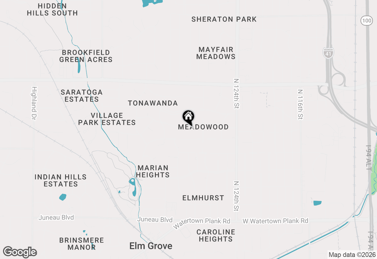 Map of 12955 Dunwoody Dr, Elm Grove, WI 53122