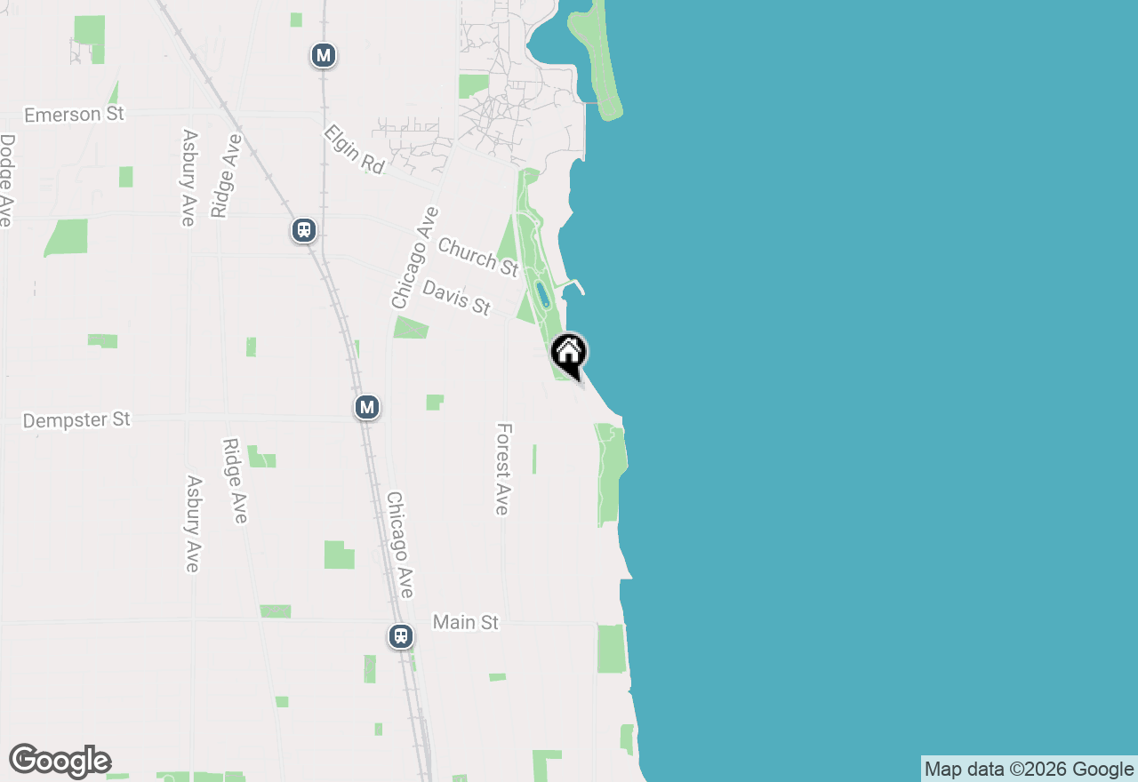 Map of 100 Greenwood Street, Evanston, IL 60201