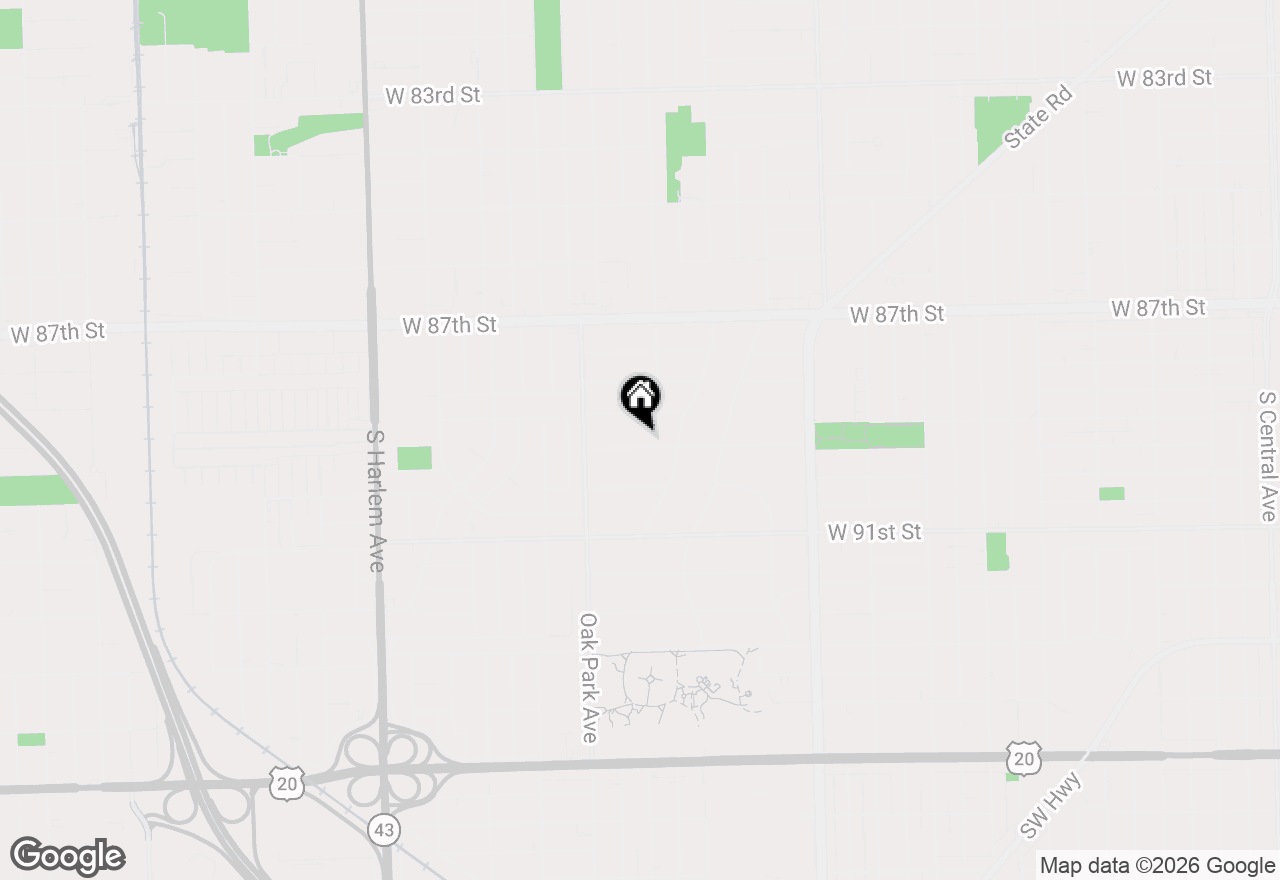 Map of 6716 W 89th Place, Oak Lawn, IL 60453