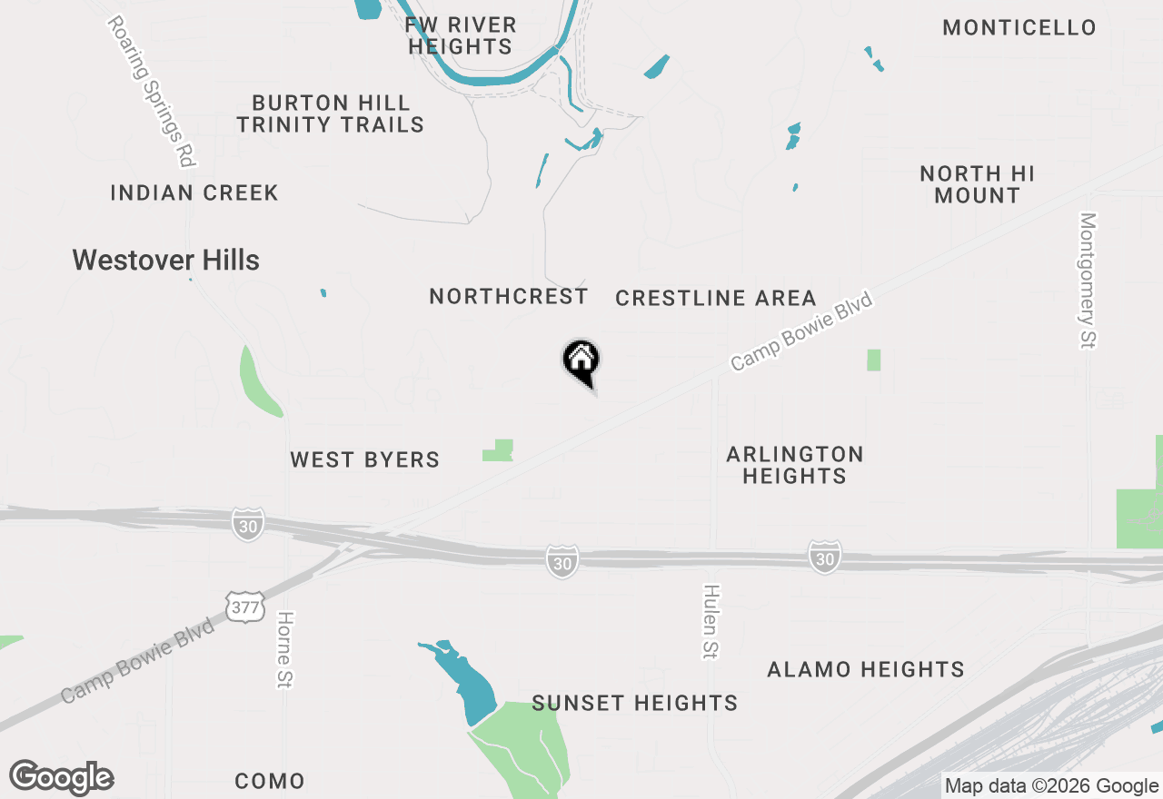 Map of 4917 Bryce Avenue, Fort Worth, TX 76107