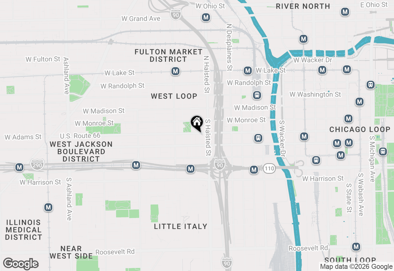 Map of 843 W Adams Street #611, Chicago, IL 60607