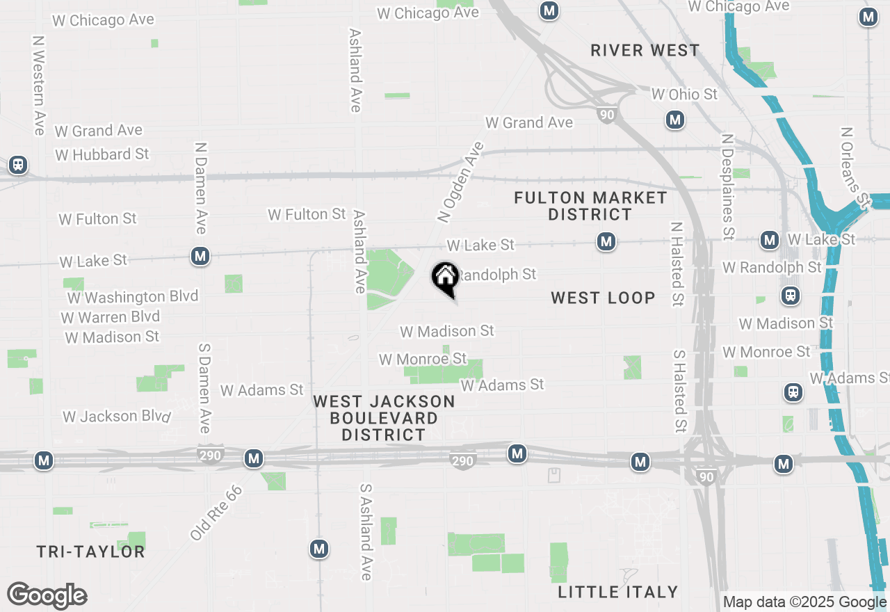 Map of 1355 W Washington Boulevard #4E, Chicago, IL 60607