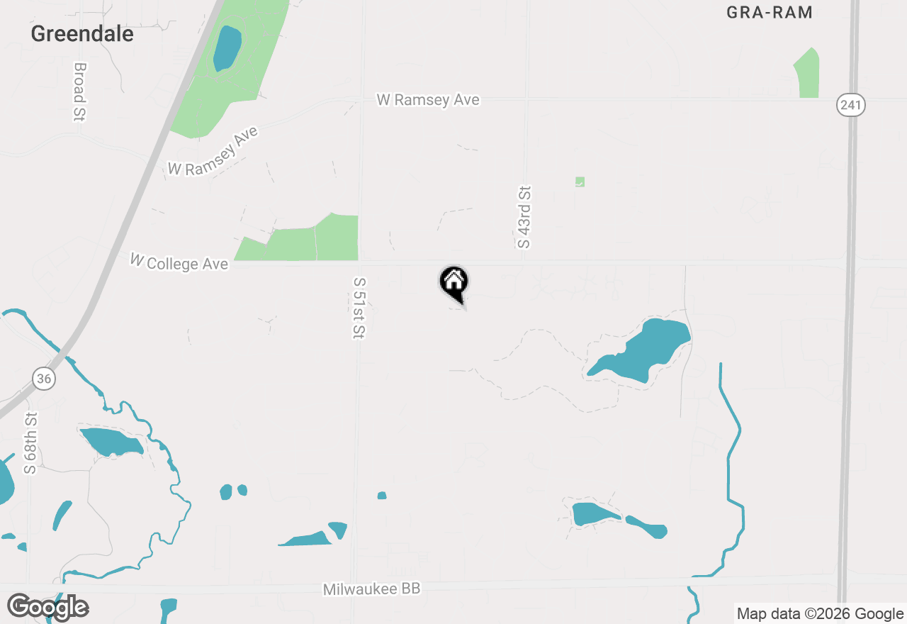 Map of 6438 Sycamore St, Greendale, WI 53129