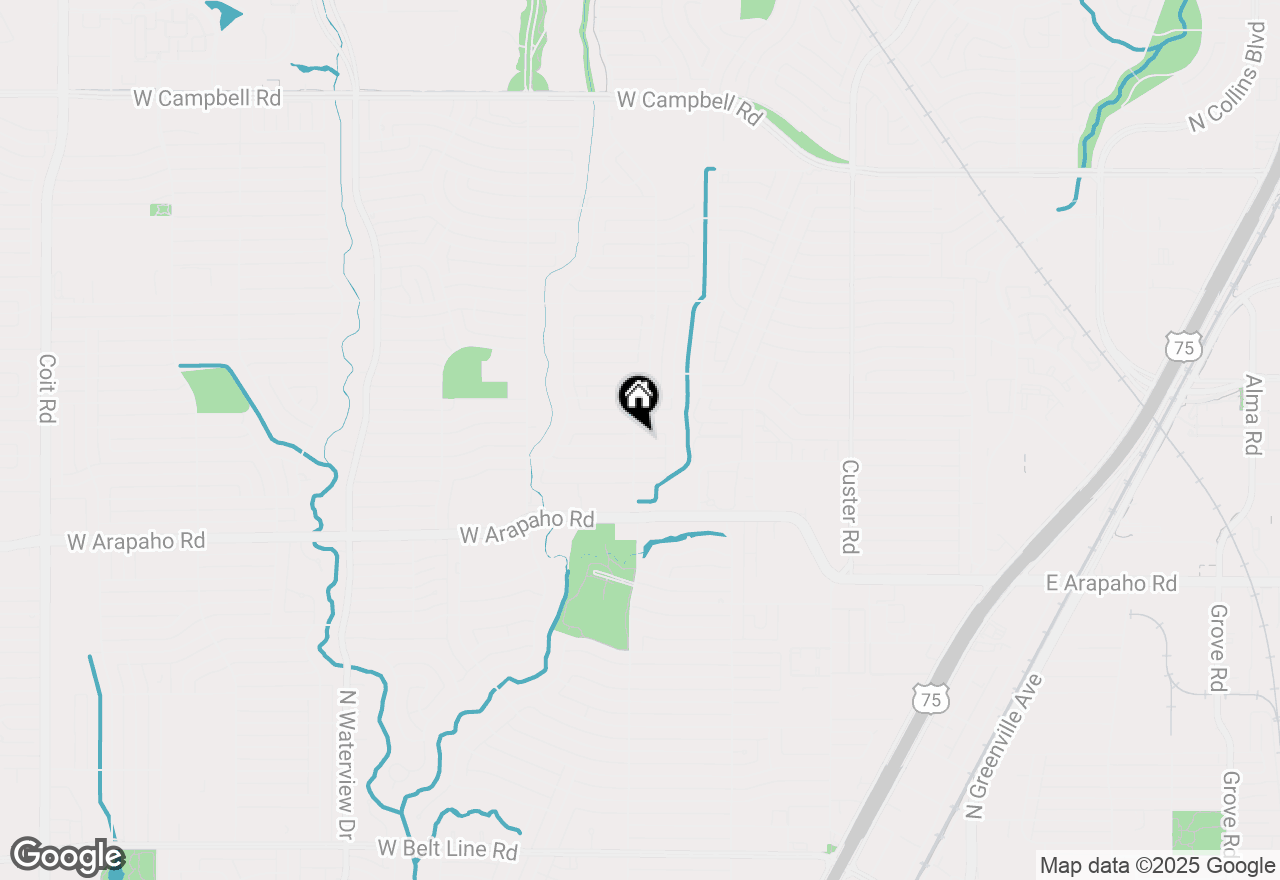 Map of 640 Silverstone Drive, Richardson, TX 75080