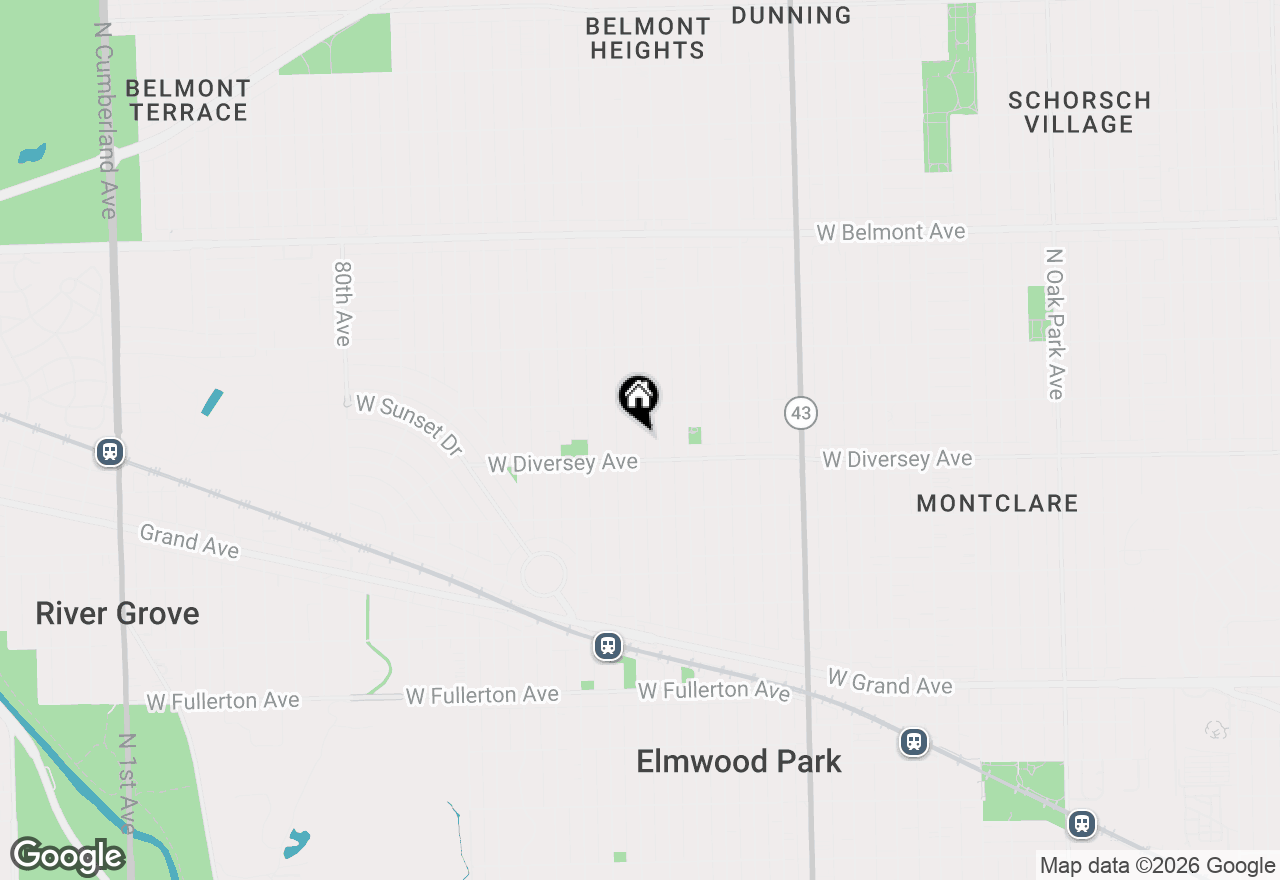 Map of 2817 N 75th Avenue #1S, Elmwood Park, IL 60707