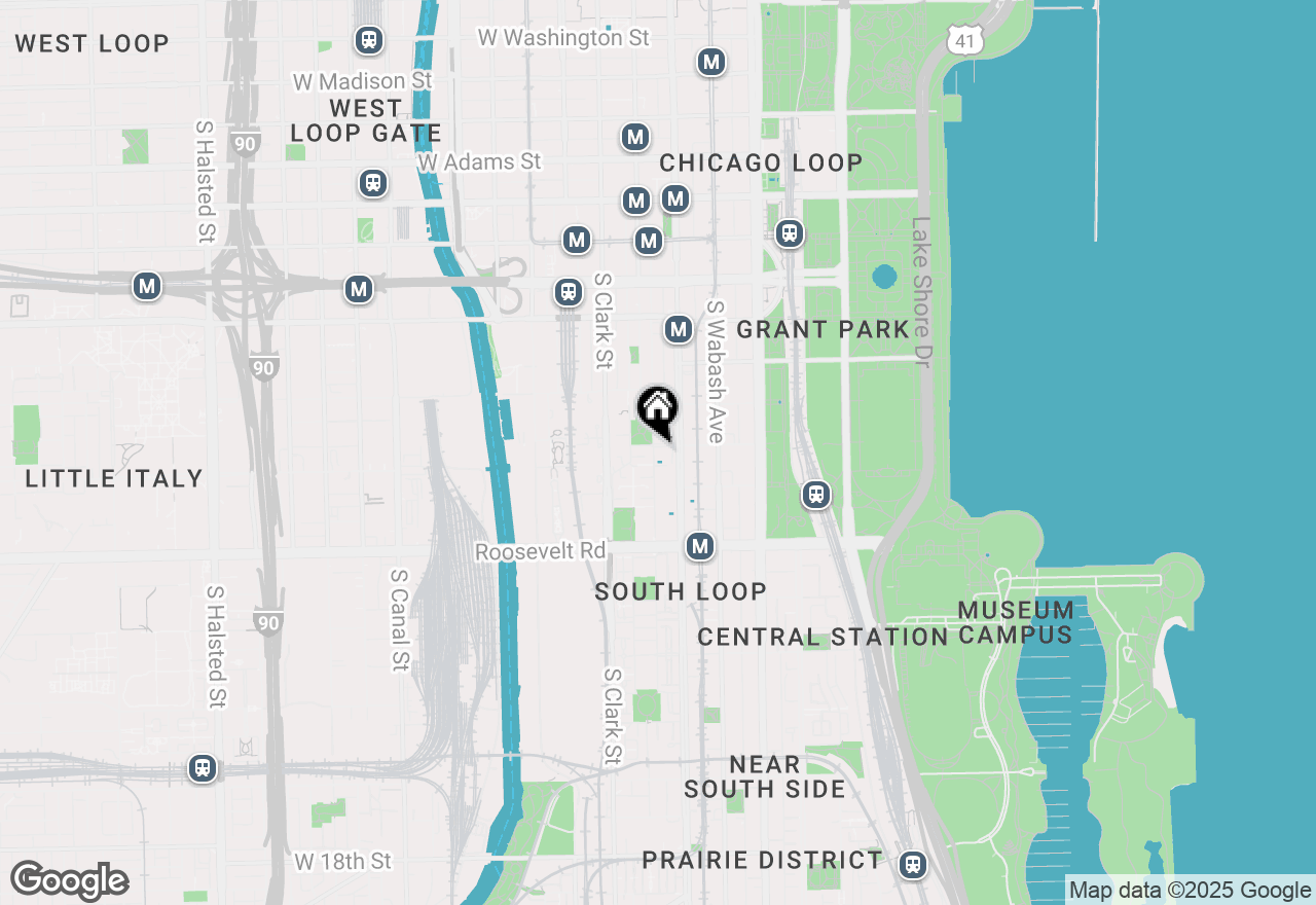 Map of 901 S Plymouth Court #1606, Chicago, IL 60605