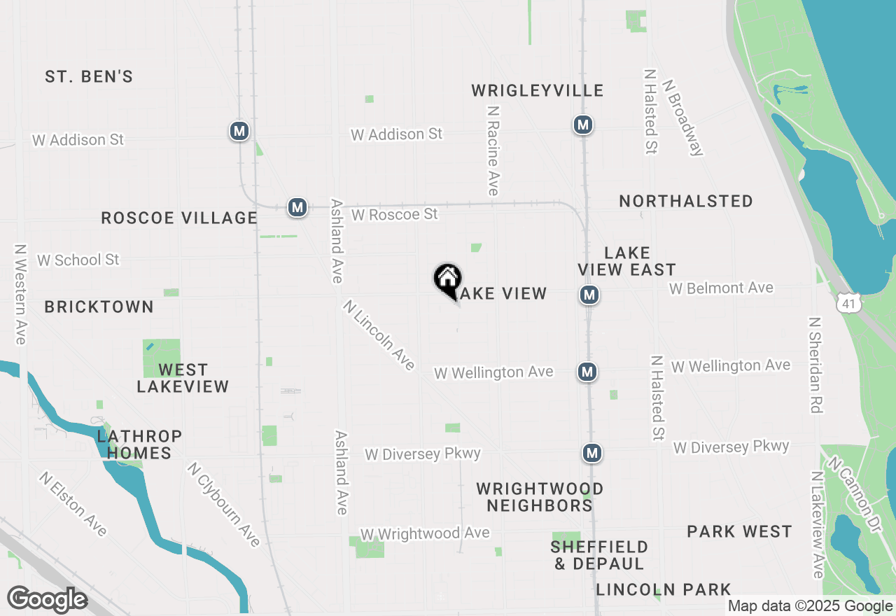 Map of 1316 W Fletcher Street #3E, Chicago, IL 60657