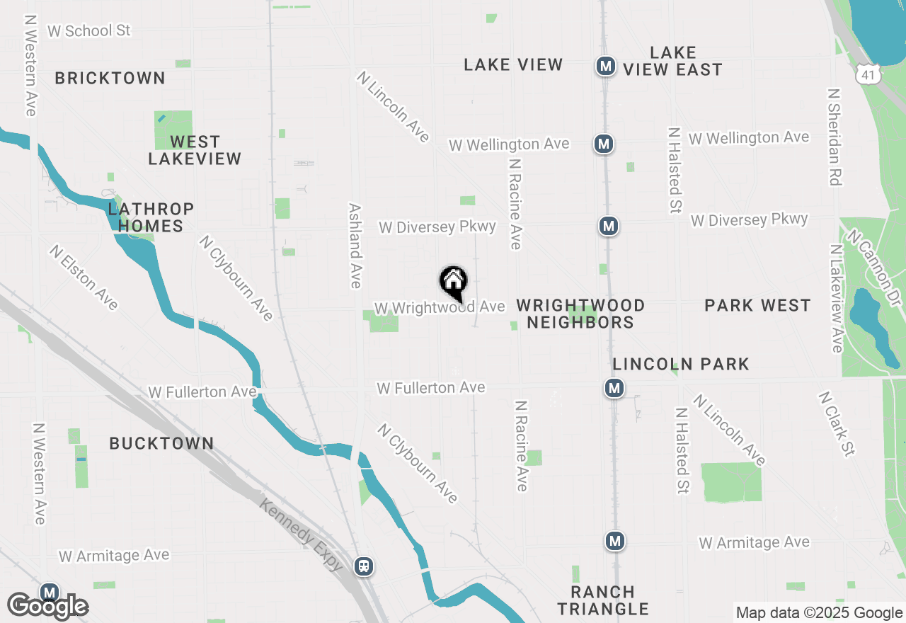 Map of 1337 W Wrightwood Avenue #3, Chicago, IL 60614