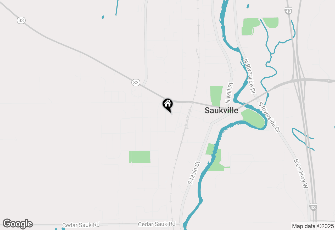 Map of 190 S Regis Rd, Saukville, WI 53080