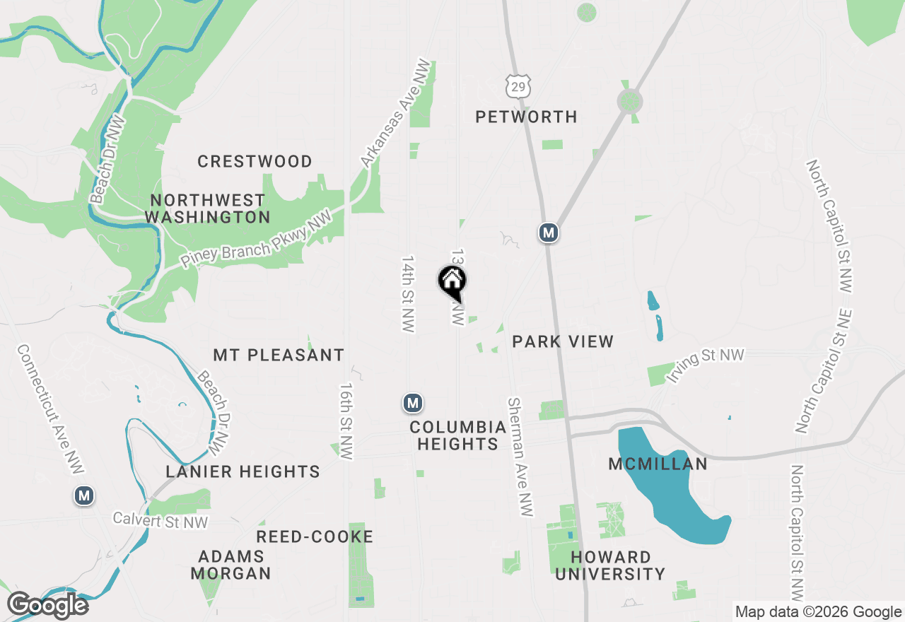 Map of 3532 1/2 13th Street Nw #2, Washington, DC 20010