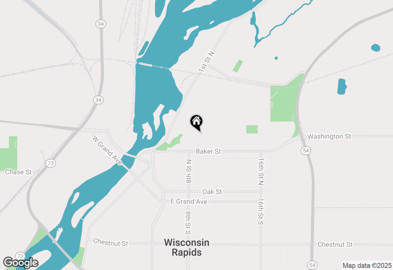 Map of 841 Washington St, Wisconsin Rapids, WI 54494