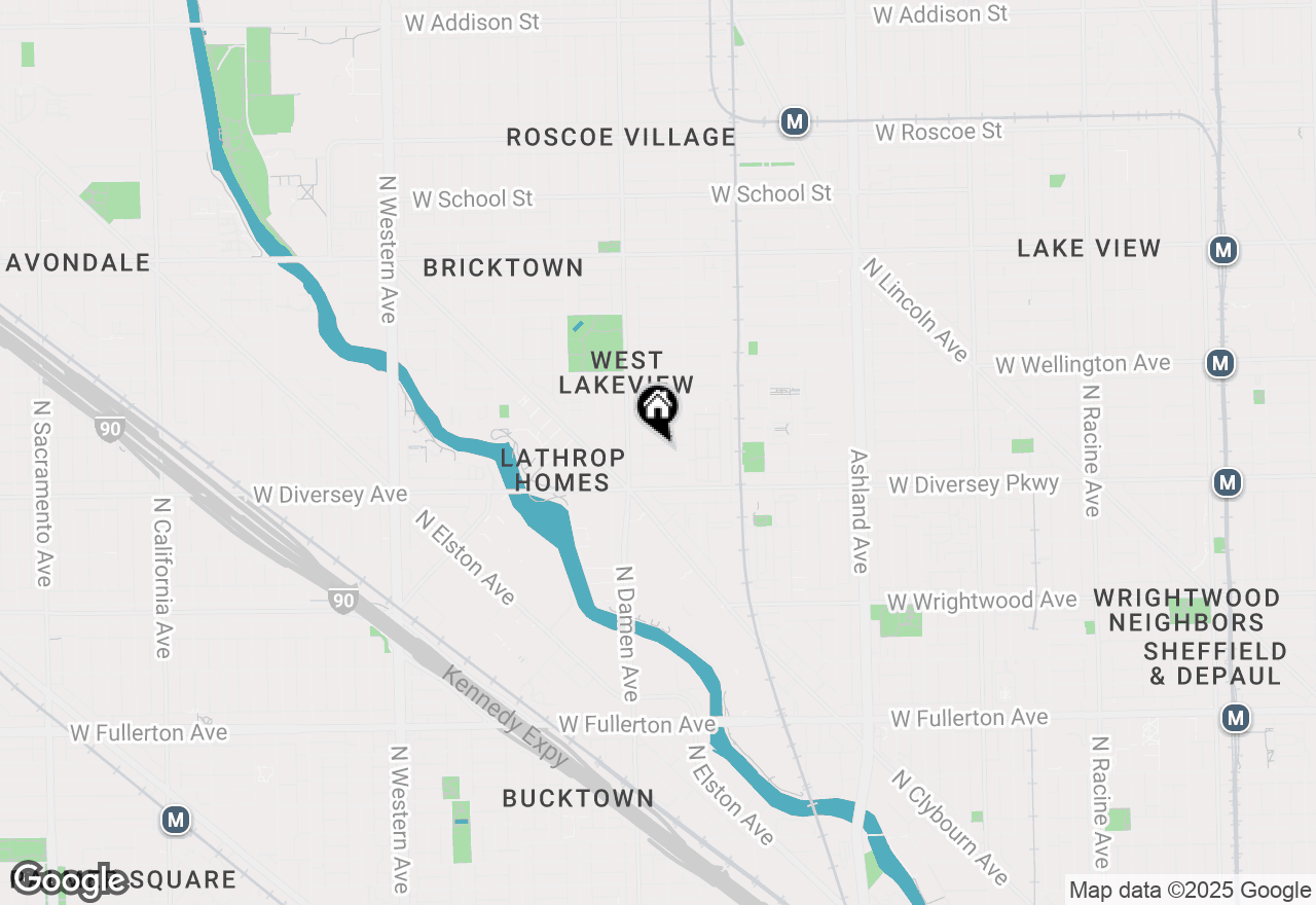 Map of 1928 W Wolfram Street, Chicago, IL 60657