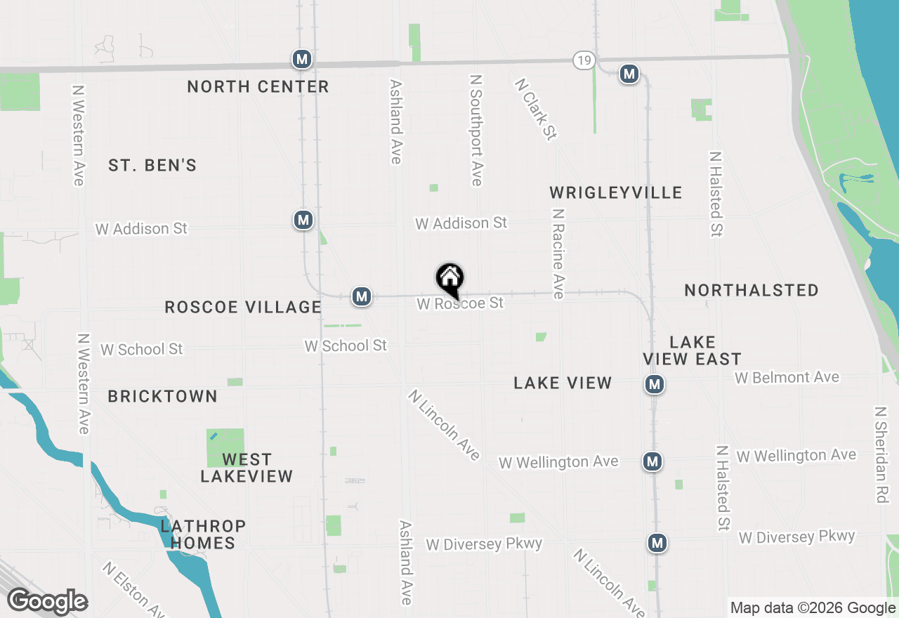 Map of 1447 W Roscoe Street #PH, Chicago, IL 60657