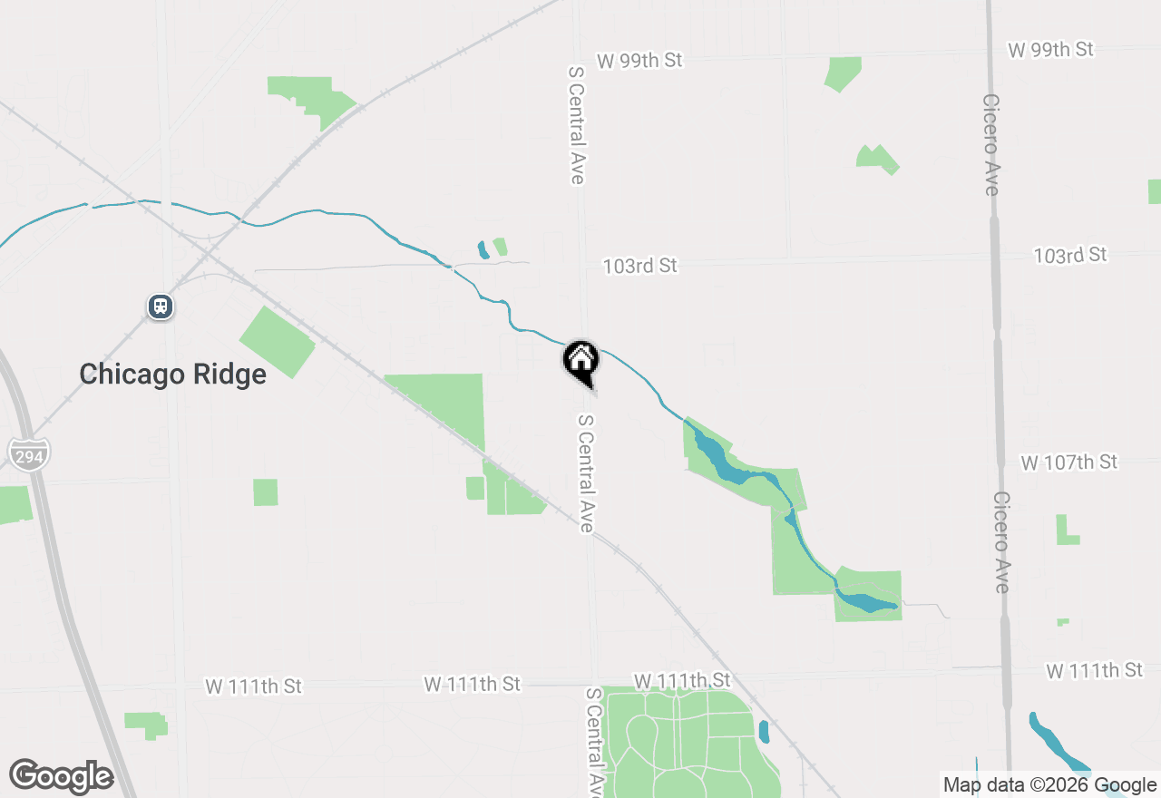 Map of 10538 Central Avenue #1-S, Chicago Ridge, IL 60415