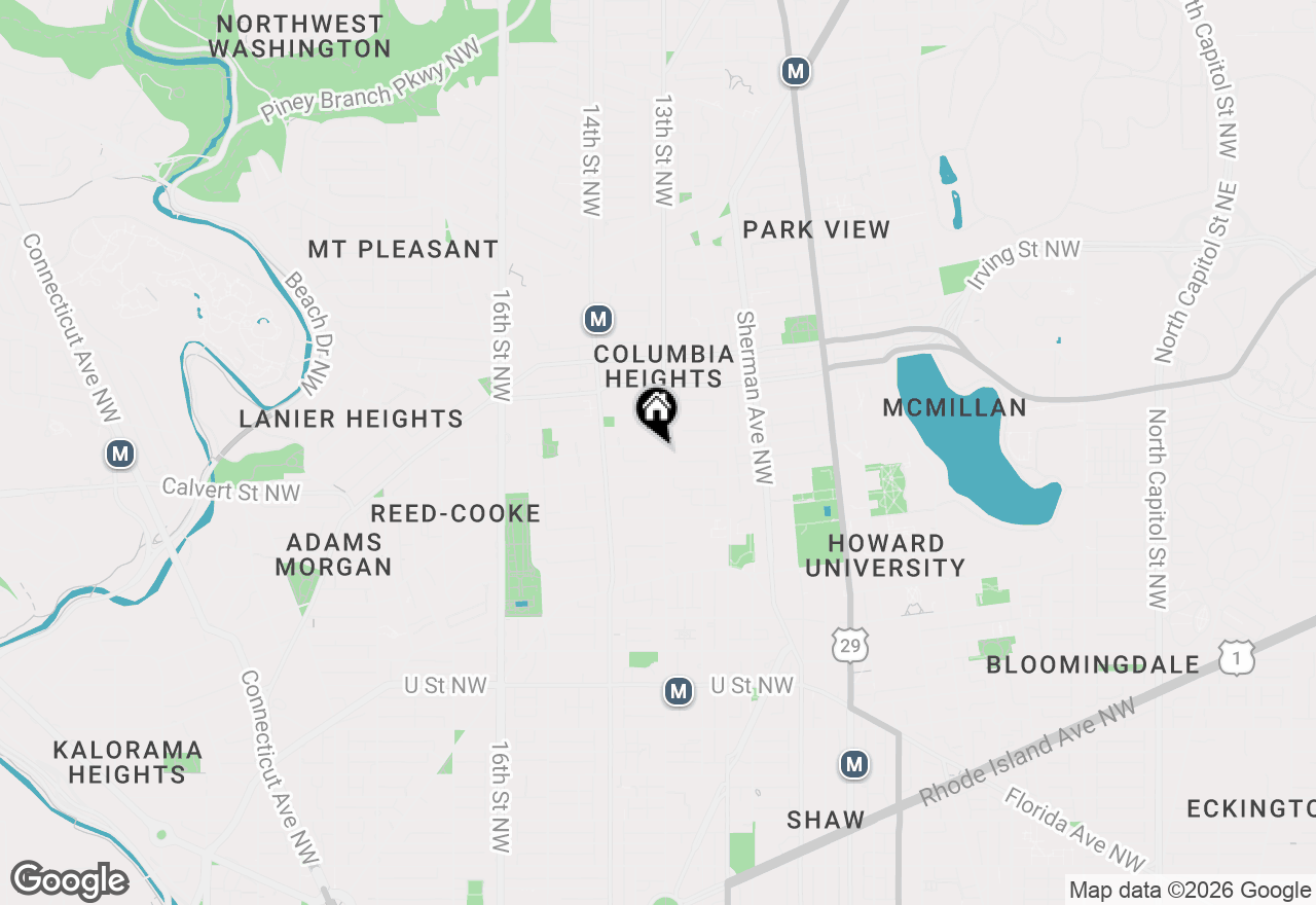 Map of 1302 Fairmont Street Nw, Washington, DC 20009