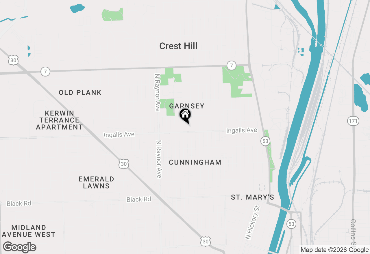 Map of 1206 Oakland Avenue, Joliet, IL 60435