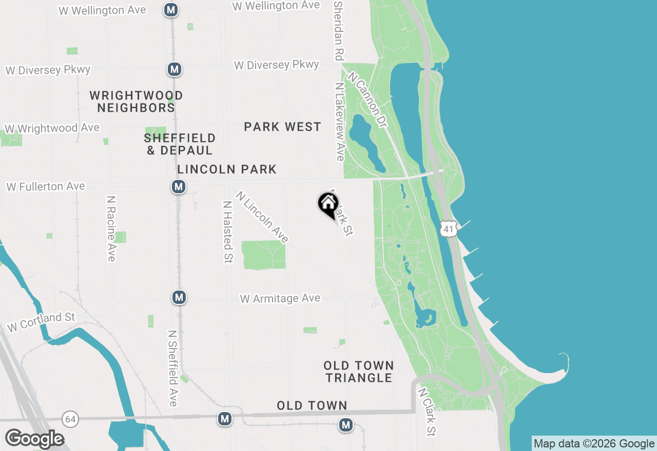 Map of 431 W Grant Place #C, Chicago, IL 60614