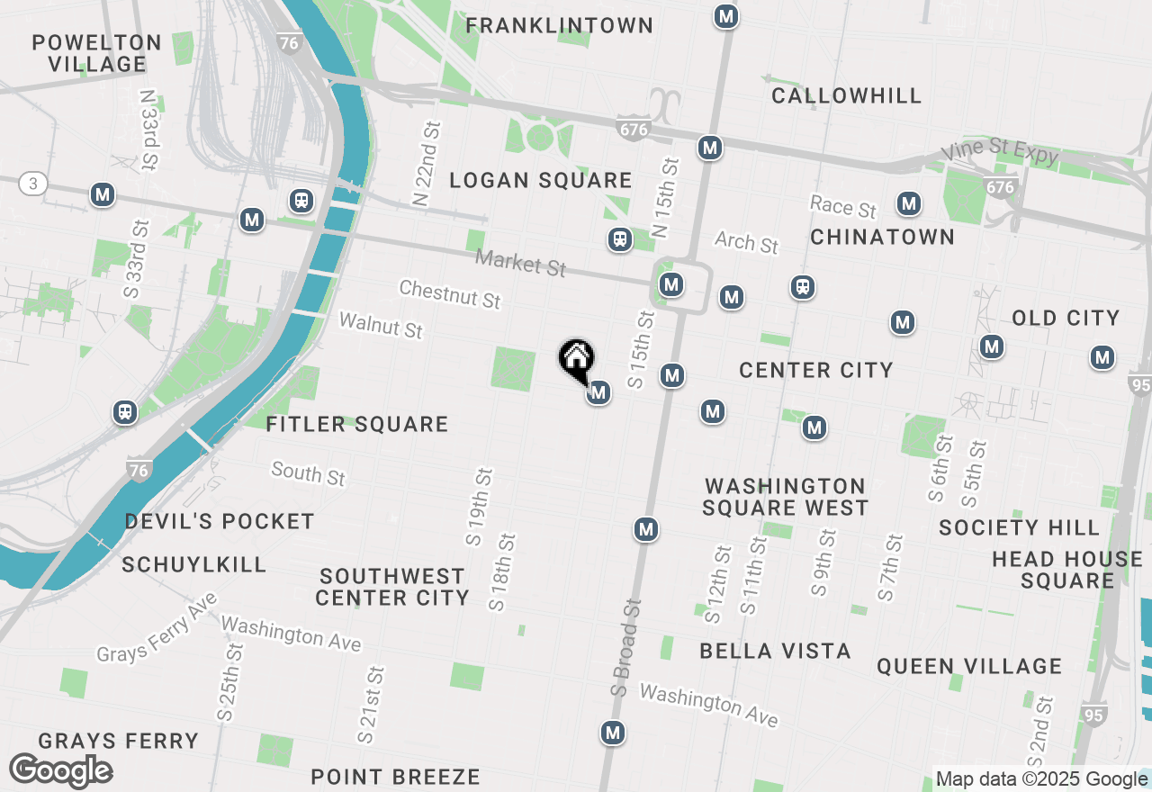 Map of 1622 Locust Street, Philadelphia, PA 19103