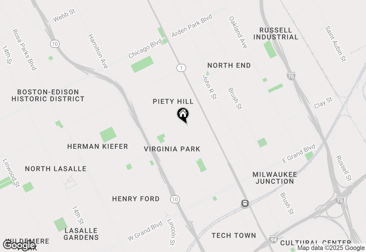 Map of 611 W Philadelphia Street, Detroit, MI 48202