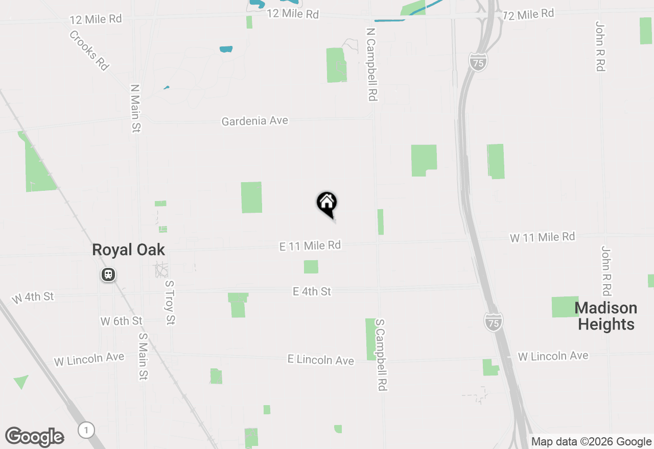 Map of 207 N Vermont Avenue, Royal Oak, MI 48067