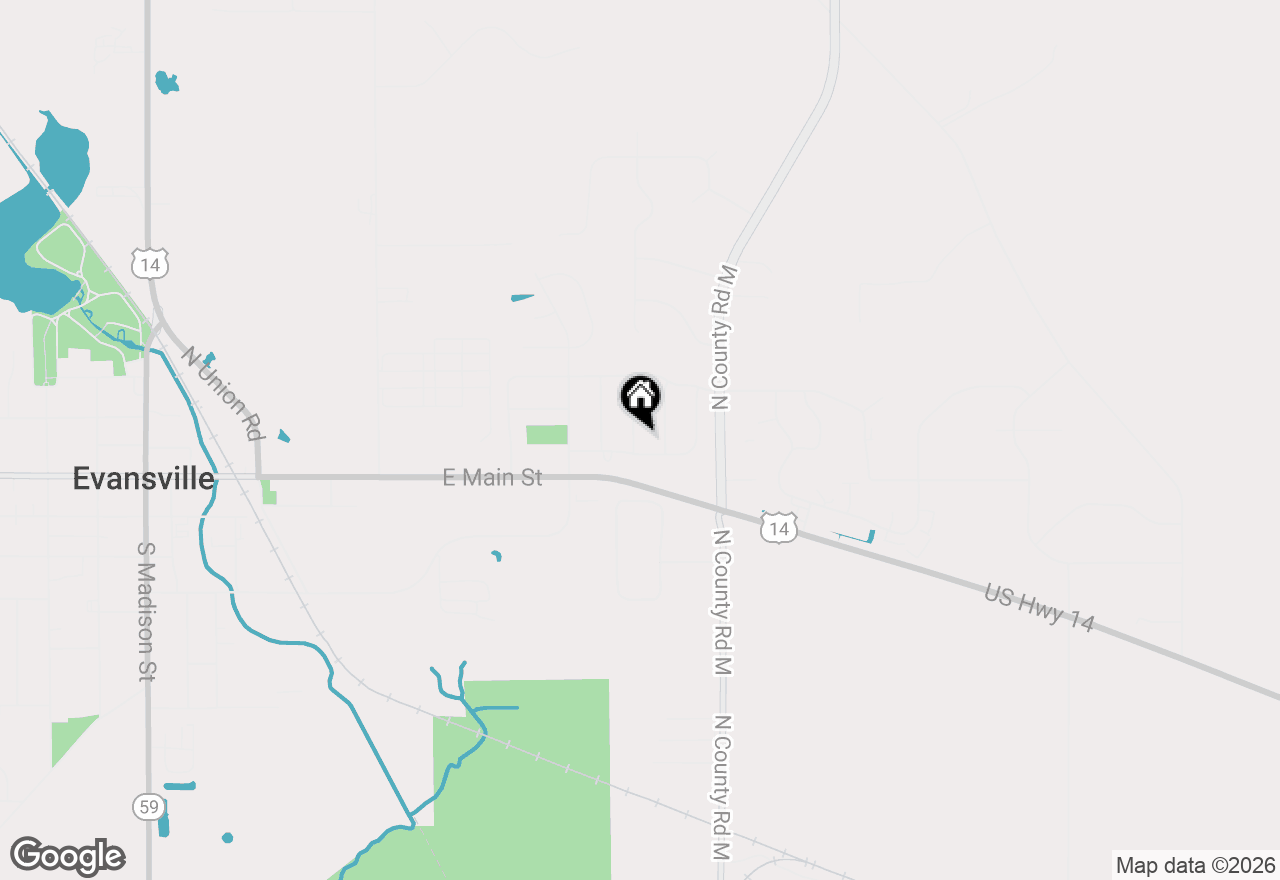 Map of 52 Gunther Drive, Evansville, WI 53536