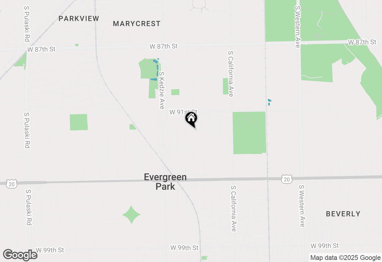 Map of 9205 S Utica Avenue, Evergreen Park, IL 60805