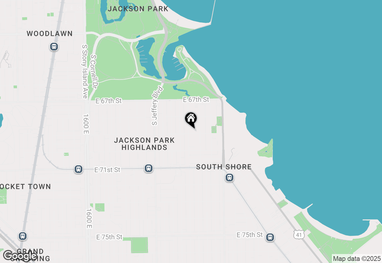 Map of 6851 S Paxton Avenue #1N, Chicago, IL 60649