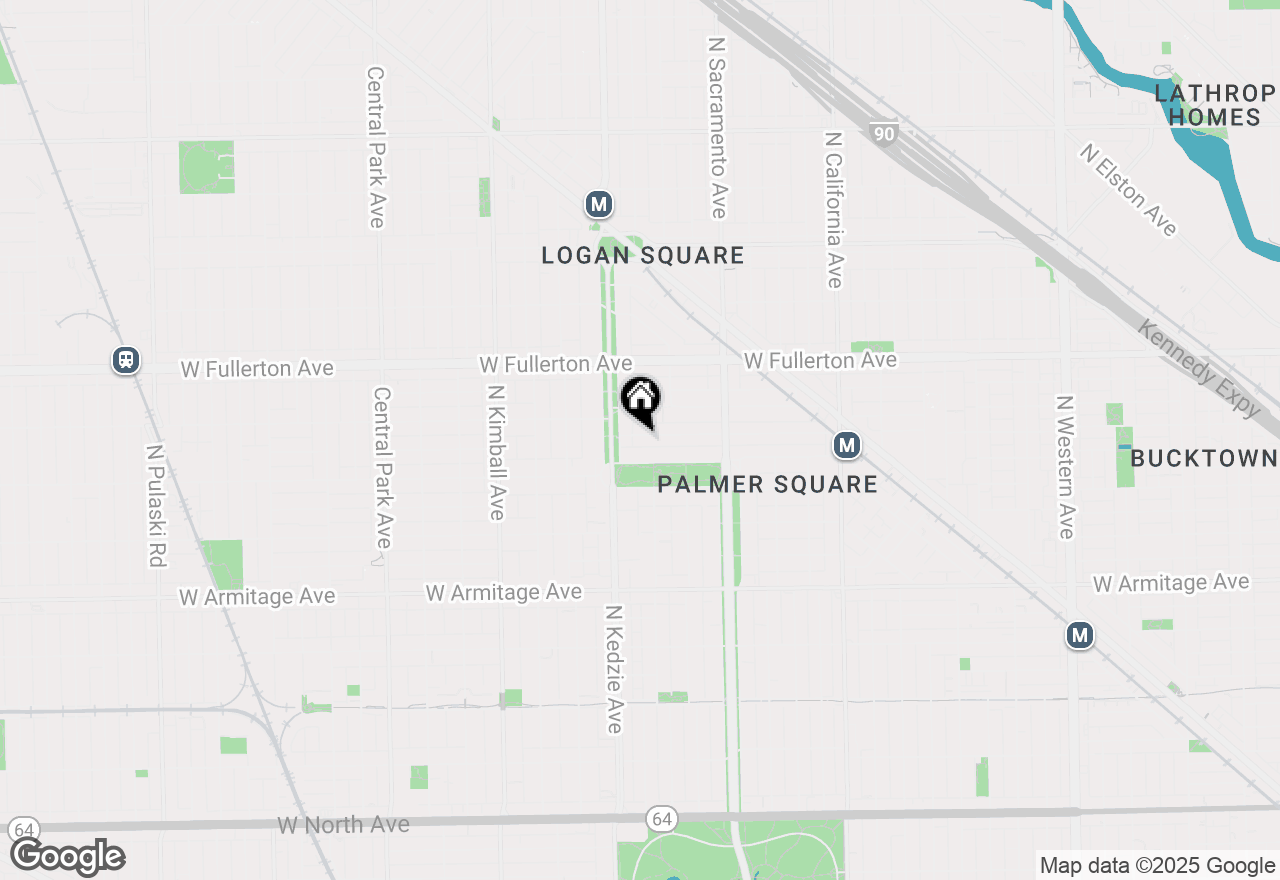 Map of 3133 W Lyndale Street #3, Chicago, IL 60647