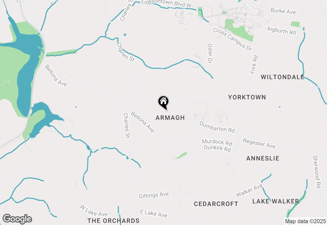 Map of 205 N Tyrone Road, Baltimore, MD 21212