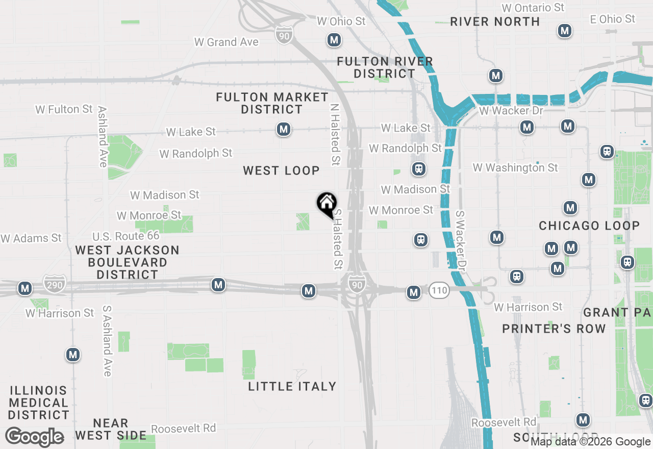 Map of 125 S Green Street #1207B, Chicago, IL 60607