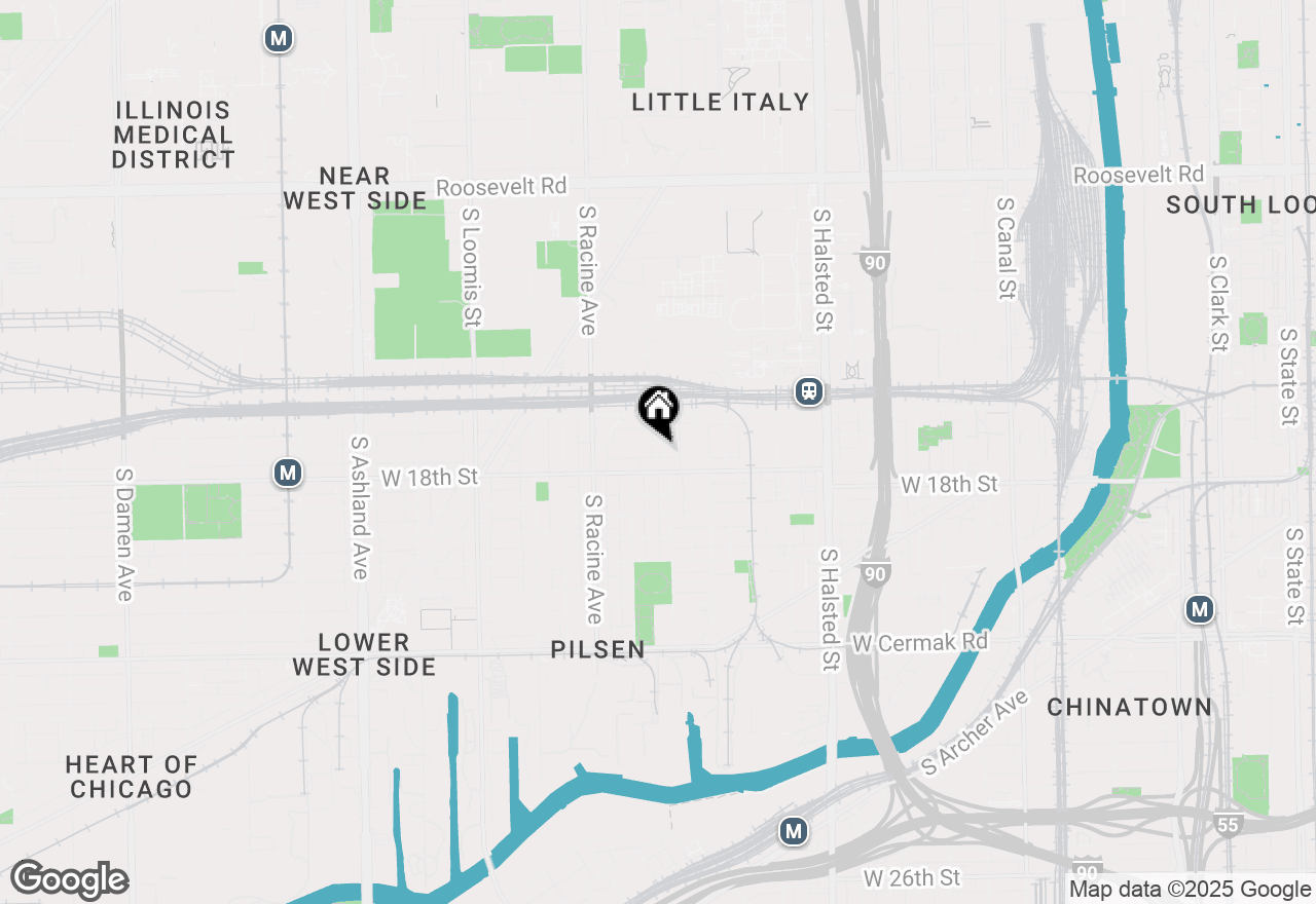 Map of 1706 S Carpenter Street #1R, Chicago, IL 60608