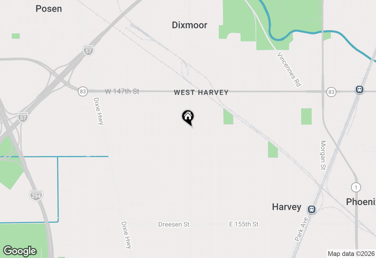 Map of 14910 S Wood Street, Harvey, IL 60426