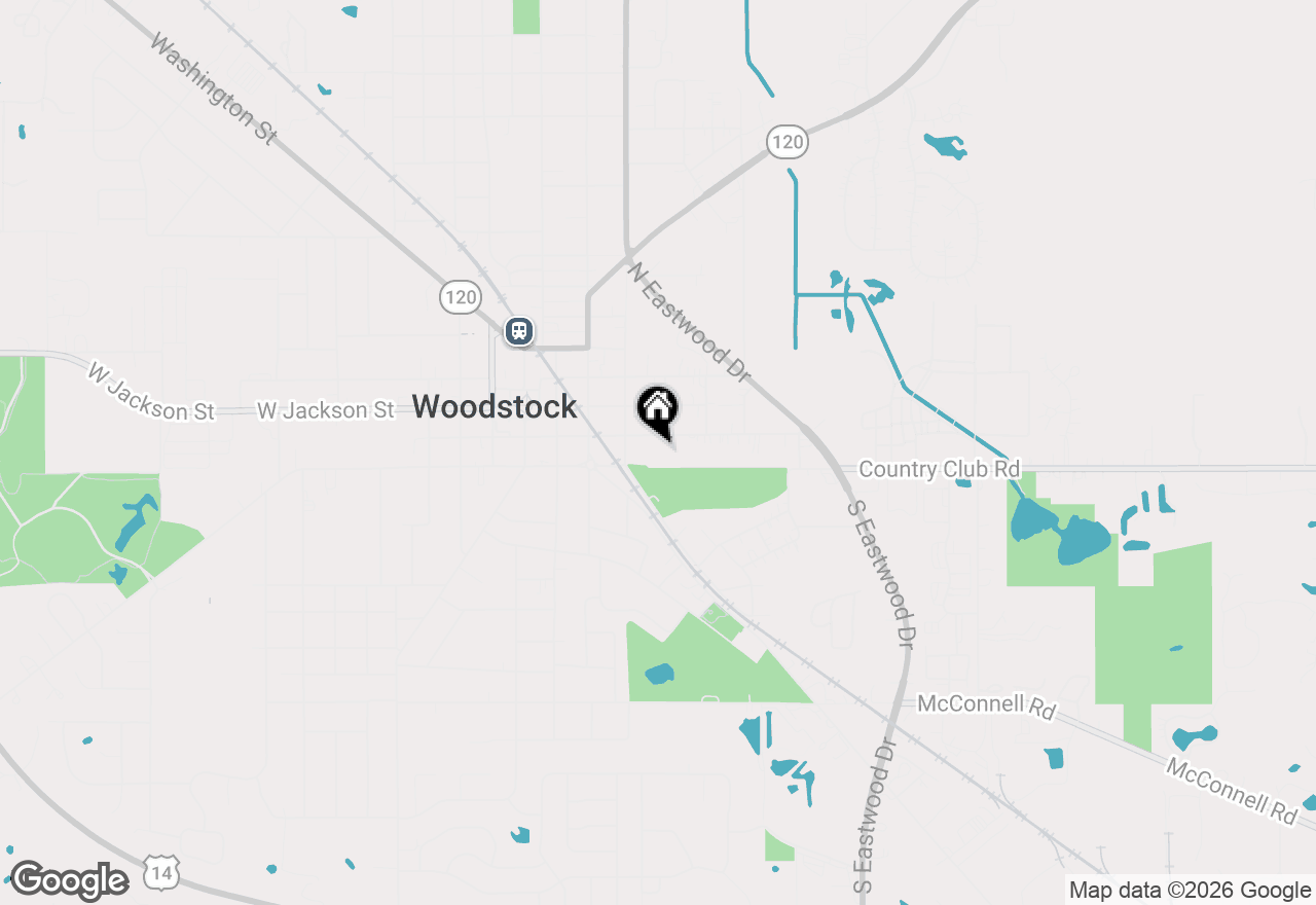 Map of 434 E Calhoun Street, Woodstock, IL 60098