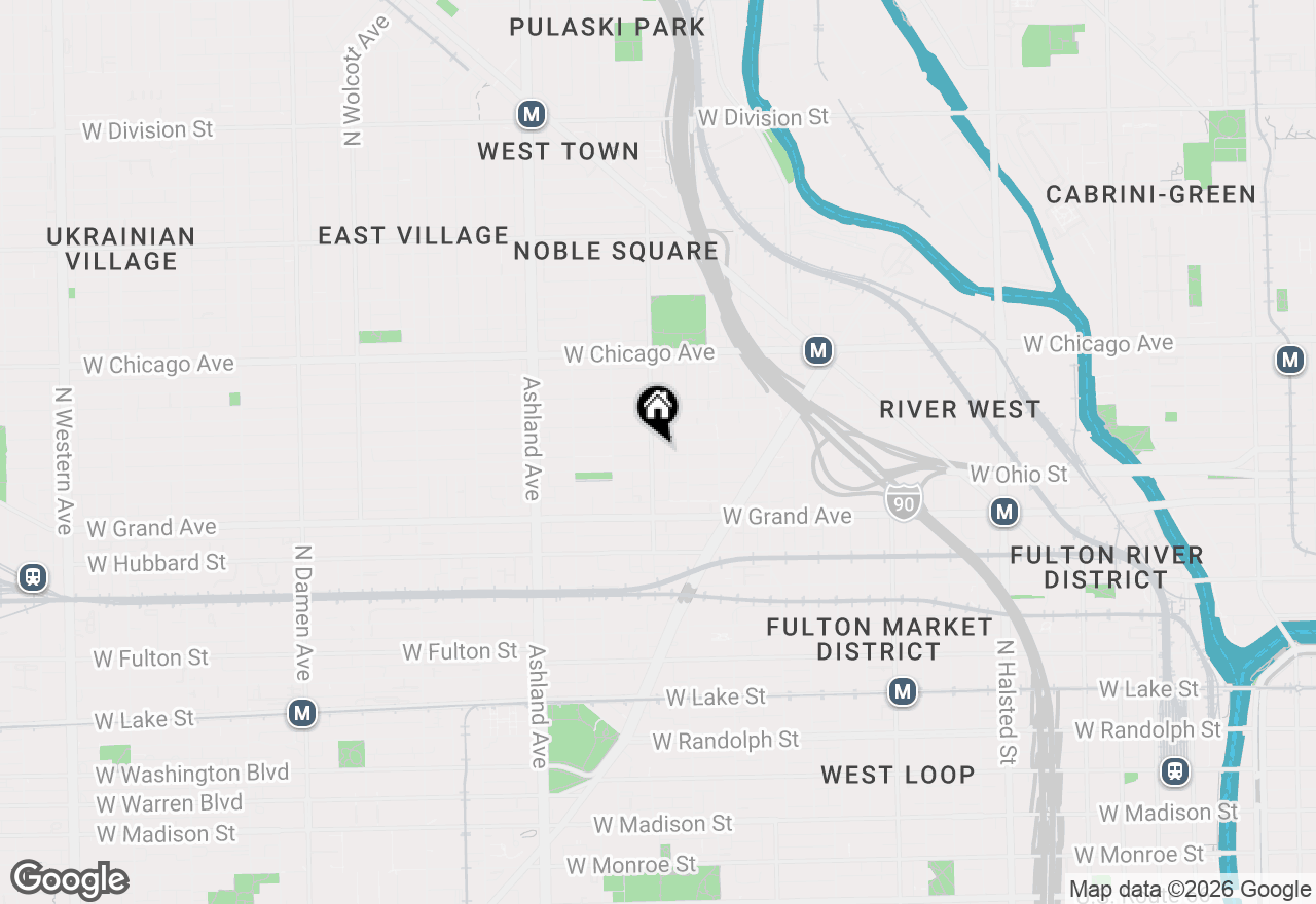 Map of 615 N Noble Street #2S, Chicago, IL 60642