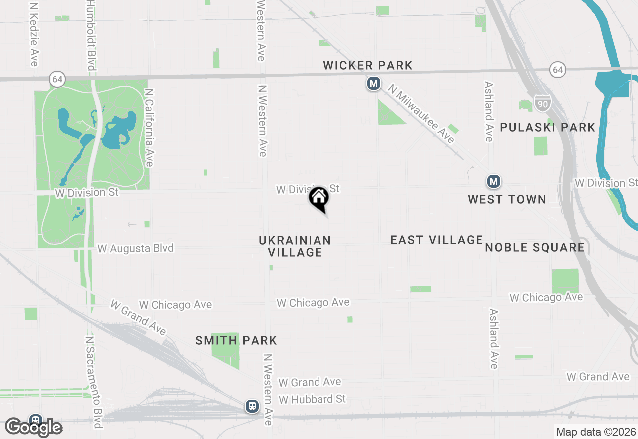 Map of 1056 N Leavitt Street #2R, Chicago, IL 60622