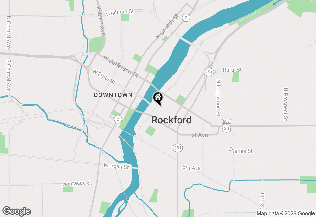 Map of 220 E State Street, Rockford, IL 61104